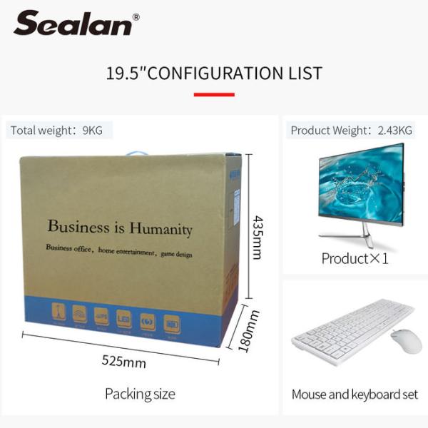 6th Generation I7 19Inch Wifi Desktop Computer Flat 3mm Narrow Bezel