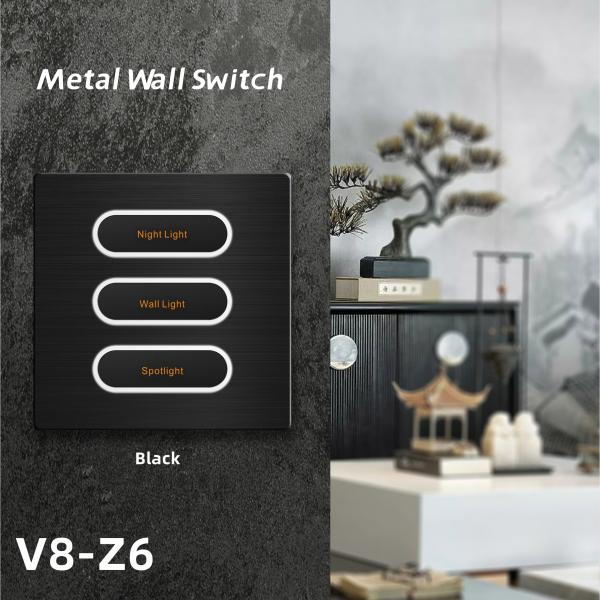 Quality White LED Circle Plastic Push Button Wall Switch RS485 Protocol Wall Light Switch for sale