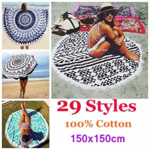 Wholesale Cheap wholesale cotton printed round beach towel from china suppliers