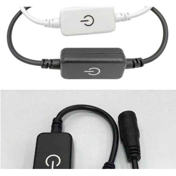 12v 24v Touch Controller Male to Female DC 5.5x2.1mm on off Dimmer Switch for LED Strip Lights