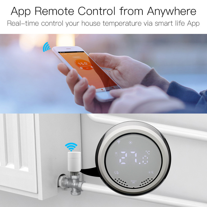 Temperature Control Smart TRV Wifi Zigbee Radiator Thermostat With Google Home And Alexa