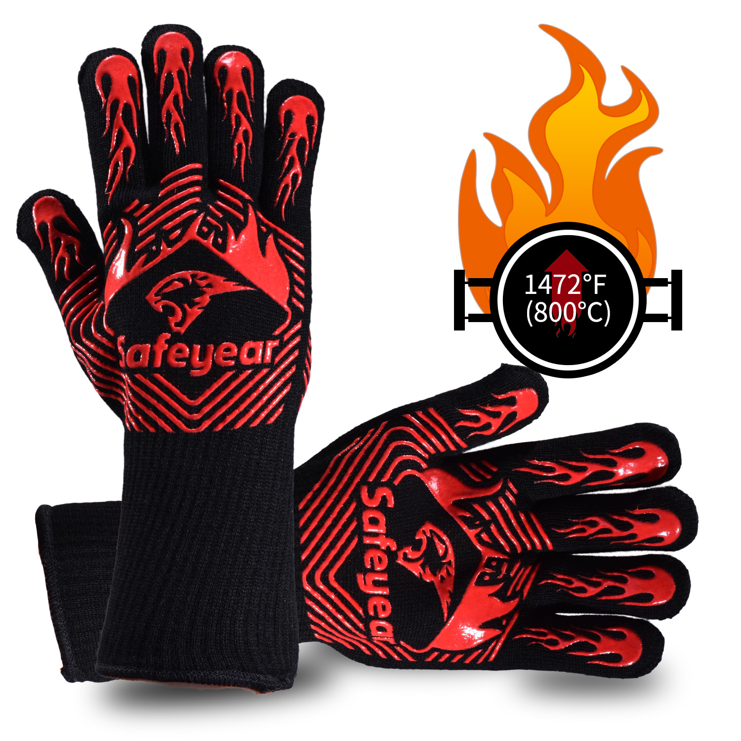13.5in XL Safety Working Gloves BBQ Non Slip Work Gloves