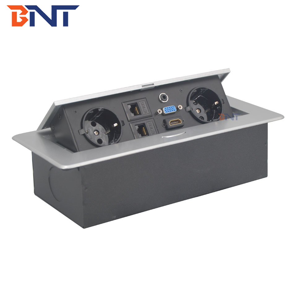 BNT European power conference table socket with media interface