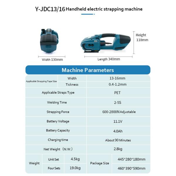 Small Hand Held Electric Strapping Tool Packaging Machine 600N-2800N