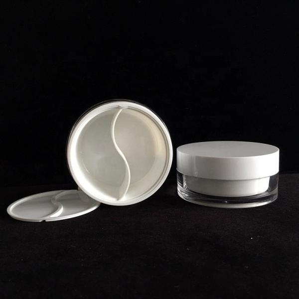Acrylic Double Wall 100g Face Cream Jar White Eye Facial Plastic Jar / Bottle