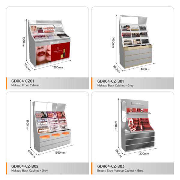 Display Stand Grey Iron Makeup Headband Light Box For Trendy Store Display Furniture And Fashion-Forward Display Stand