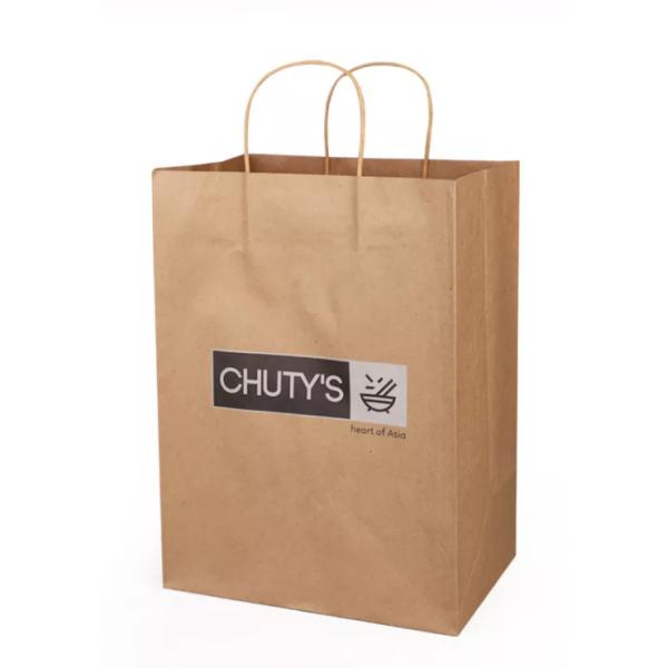 CMYK 50gsm To 200gsm Durable Kraft Paper Bags Flexo Printing