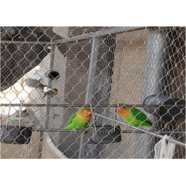 1.5mm Knotted Stainless Steel Cable Rope / Flexible Hand Woven Zoo Wire Mesh 316L