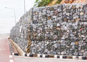 Wholesale PVC Coated Gabion Baskets Gabion Wall Cages , Gabion Box For Bank Protection from china suppliers