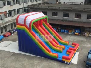 Wholesale PVC Tarpaulin Rainbow Double Lane Inflatable Water Slides For Children Playground from china suppliers