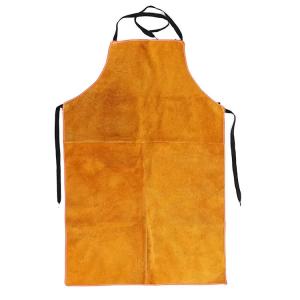 China Yellow Cow Split Fire Resistant Barbeque Industrial Safety Clothing leather Welding Apron on sale