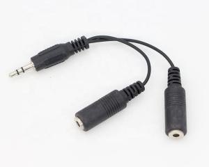 China CUSTOM 3.5mm Jack 1 male to 2 Female Y Splitter Headphone Jack Mic PC Audio TRS Splitter Cable on sale