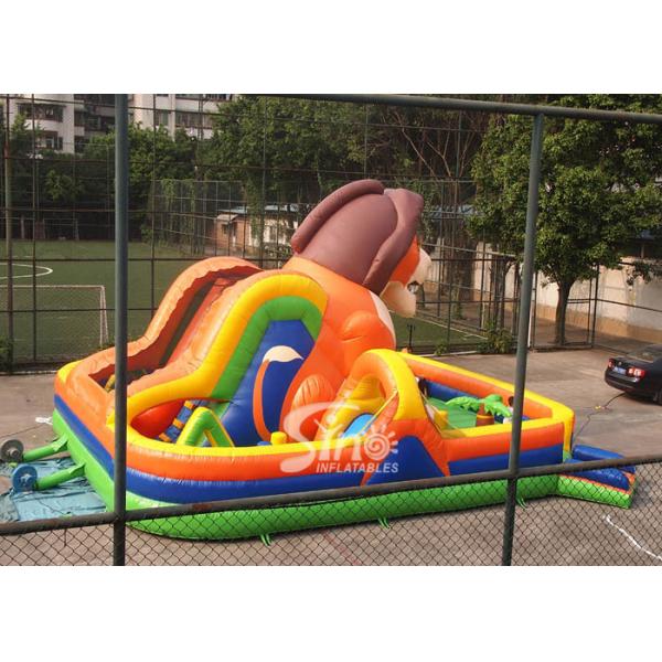 9x9m outdoor big jungle lion kids inflatable fun park with slide for fun parties from Sino Inflatables