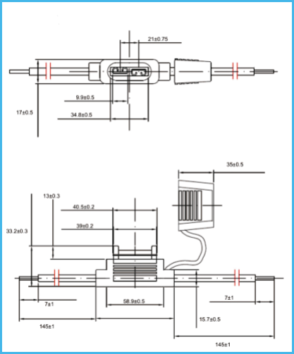 25A 32V 22AWG Cable PCB Mount Fuse Holder Mini Car Micro 2 Inline Fuse Block
