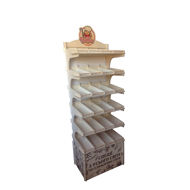 Retail Store Bread Display Stand Floor Standing Display Unit With Custom Logo