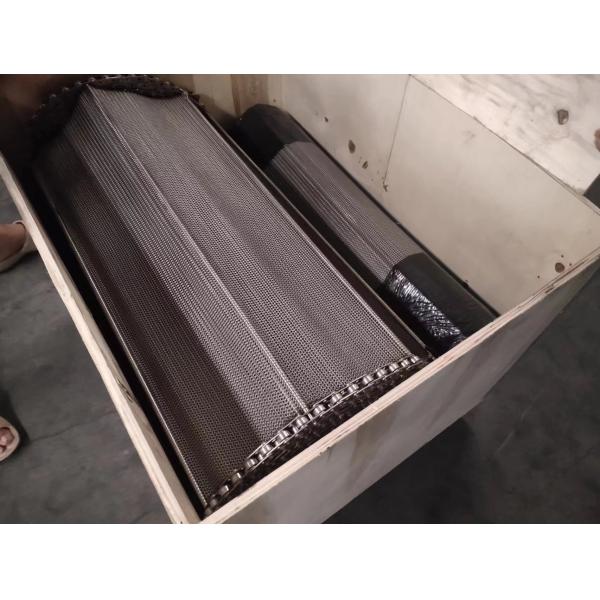 Customized 304 Stainless Steel Wire Mesh Conveyor / Spiral Woven Wire Mesh Belt
