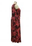 Full Length Short Sleeve Chiffon Maxi Dress , A Line Summer Casual Dresses Leaf