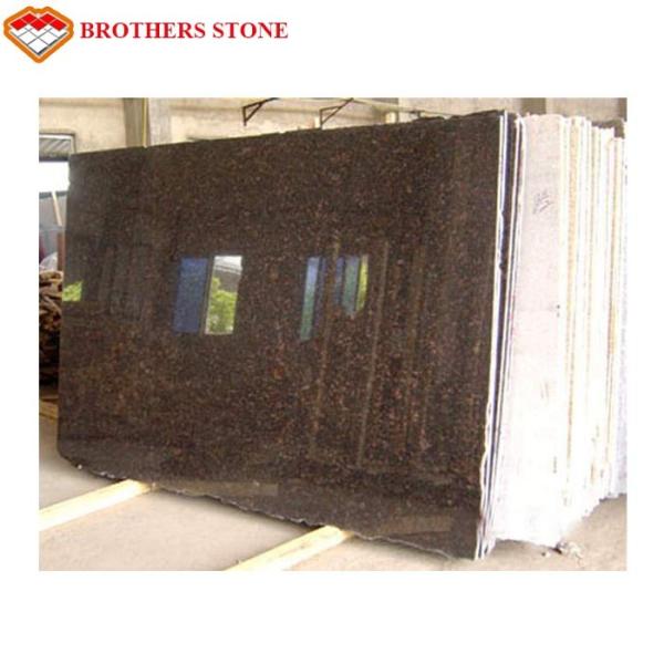 Quality Polished Tan Brown Flamed Granite Stone For Garden / Square / Park for sale
