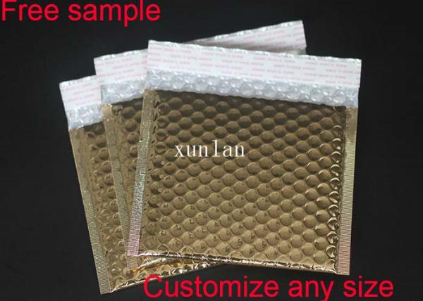 Quality Gold Gloss Surface Metallic Bubble Mailers 6*10  Padded 2 Sealing Sides Anti Tremble for sale