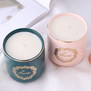 White Vegan Soy Candles Long Lasting Strong Scented Blue Campanula Scent