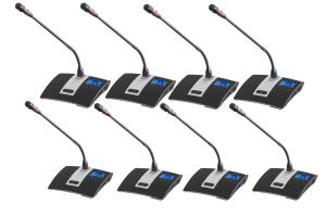 8 Microphone UHF Wireless Microphone System Digital Gooseneck Microphone