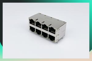 China 2X6 Multi Port RJ45 Magnetic Jack 1000 Base - T With LED And Shielded EMI on sale