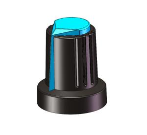 China Plastic Volume Electric Amp Control Black 6mm Potentiometer Knob on sale