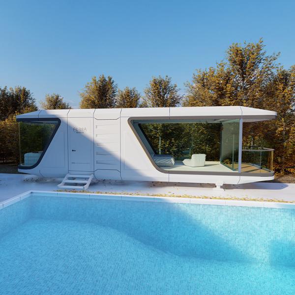 Prefabricated Modular Residential Spacecraft Model Trade Space Galvanized Steel Structure Integrated Frame Luxury Residential Spacecraft.