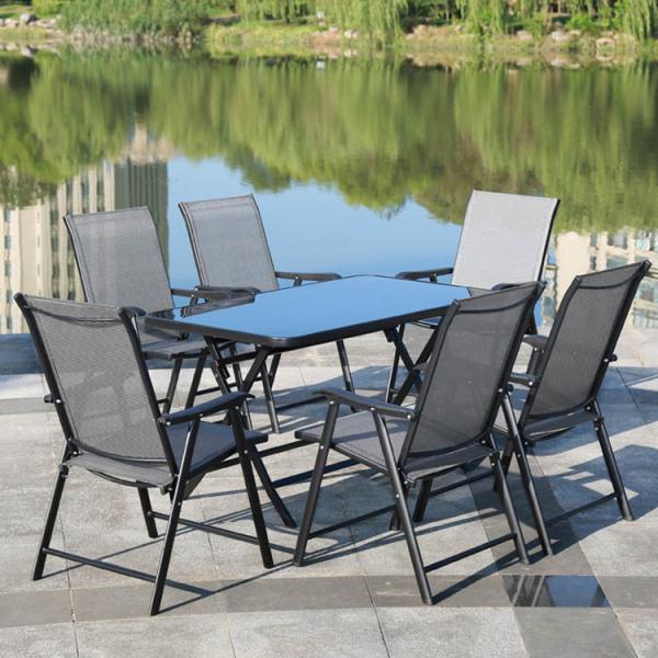 Outdoor Cafe Garden Balcony Patio Beach Metal Iron Folding Armchair with Mail Packing