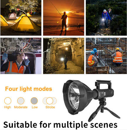 90000 Lumens Outdoor Working Light 6000K Rechargeable Hunting Spotlight