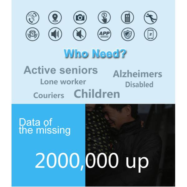 newly released 3G gps tracker with fall alarm camera sos panic call and free app web platform real time tracking