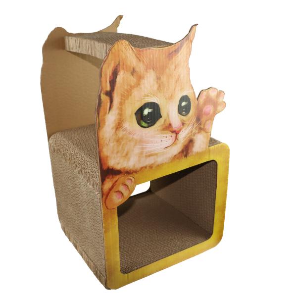 Castle Cardboard Cat Scratcher Bed House Scratching Houses Cozy Space Multiple Layers 51.5x31x11CM