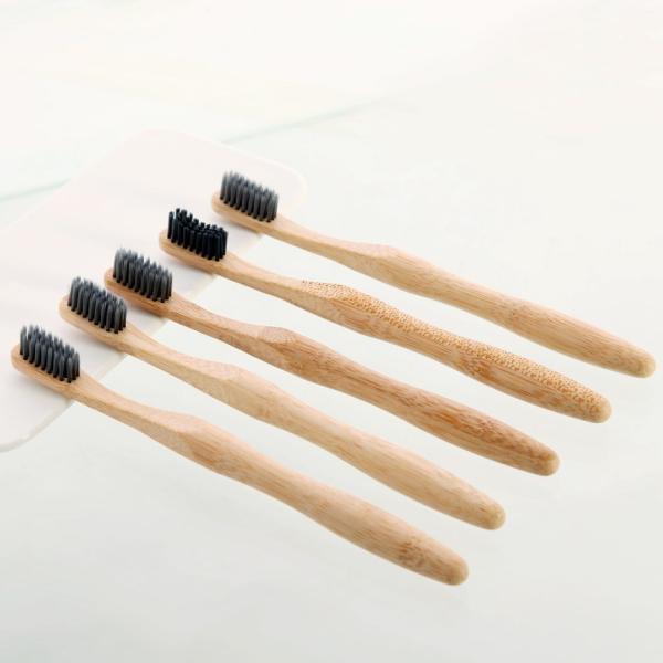 4pcs Eco Bamboo Toothbrush Sustainable 19cm Length Engraved Logo