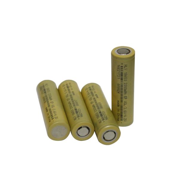 Quality Long Life 2000 Mah Lithium Ion Battery Cell 18650 3.6V 0.5C For Home Electronics for sale