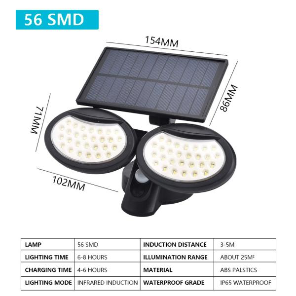 6000-6500K 20W 500LM Pir Motion Sensor Solar Security Spotlight