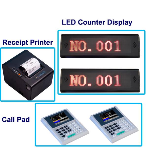 Quality Easy operation simple wireless queue management system for hospital with ticket printer and led display for sale
