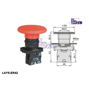 Waterproof Emergency Stop Push Button Switch / Emergency Off Switch