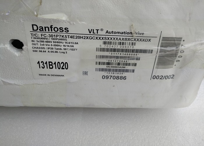 FC301 Series Danfoss Frequency Inverter , FC 301P7K5T4E20H2XGC Vector Frequency