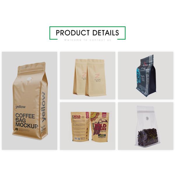 500g Coffee Packaging Bags Heat Seal Foil Laminated Printed Side Gusset Pouches