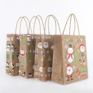 Ultraportable Kraft Paper Christmas Bags