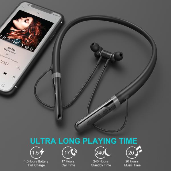 IPX7 Bluetooth 5.0 Neckband Headphones Waterproof Noise Cancelling Headphones For Workout