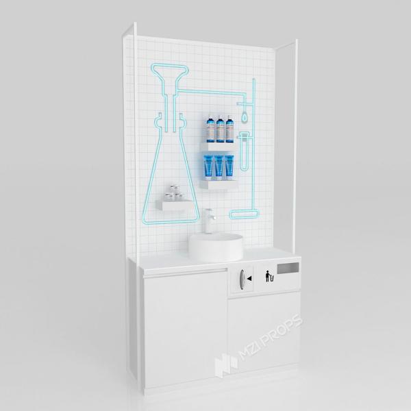 GDR10-TY03 Retail Store Display with White LED Light Strips and White Handles for Cosmetics Retail Stores