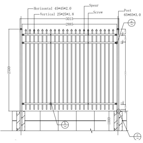 Tubular Steel Fence design, customized tubular fencing for sale