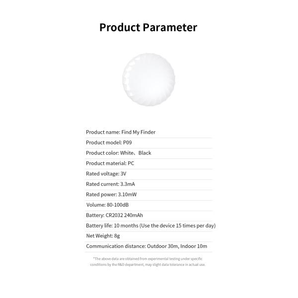 80-100dB Bluetooth Mini GPS Lost Item Tracker Finder Device for Apple Find My Key ITag IOS System