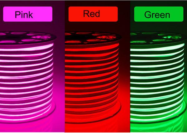 Quality 220 - 240V Input Mini Waterproof Neon Lights , Pink Housing Flexible Led Neon Strip for sale