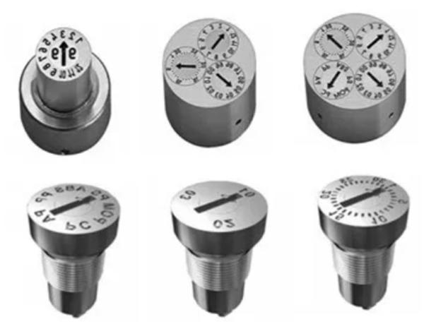 Quality SUS420 S136 Precision Mold Parts Interchangeable Date Stamp Recycling Code Insert for sale