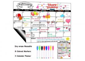 Wholesale Custom Dry Erase Magnetic Refrigerator Calendar , Magnetic Weekly Planner 12'' X 16'' from china suppliers