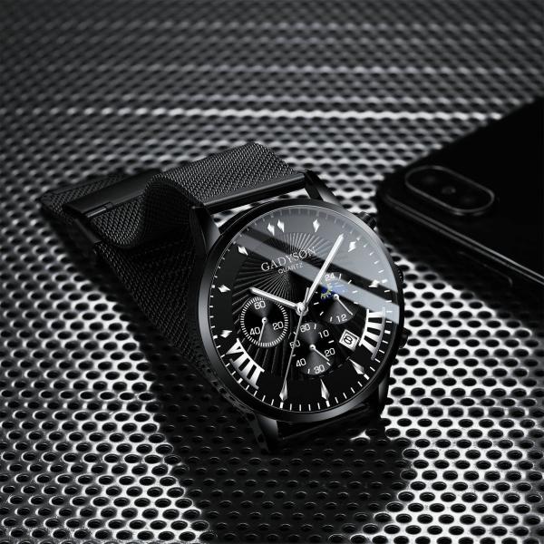 Factory Customized Alloy Band Fake Three Eye Calendar Big Dial Men Watch