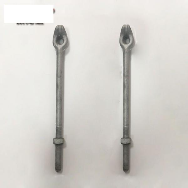 Forged Steel Galvanized Guy Wire Anchor / Thimble Eye Anchor Rod For Power Line Hardware