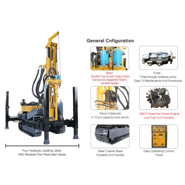 260m Percussive Pneumatic Drilling Rig Crawler Machine